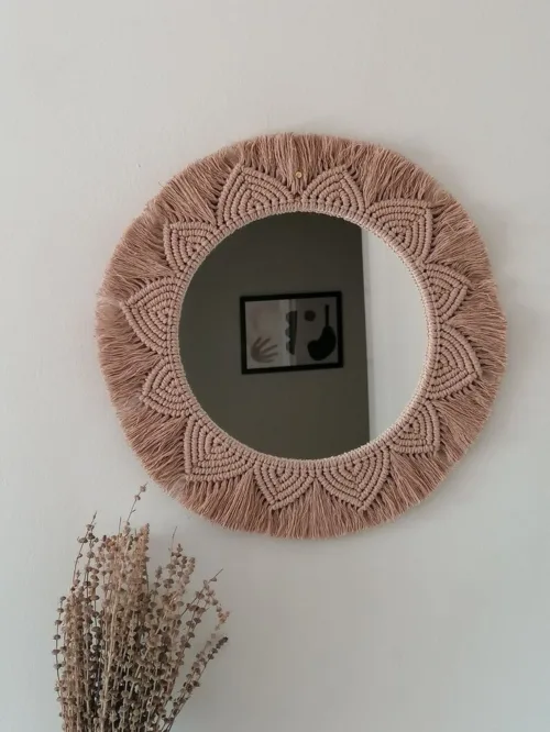 CIRCLE WALL MACRAME MIRROR