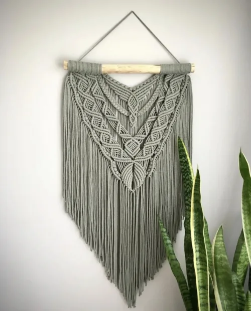 GREY MACRAME WALL HANGING