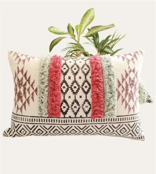 Hand block cushion cover printed