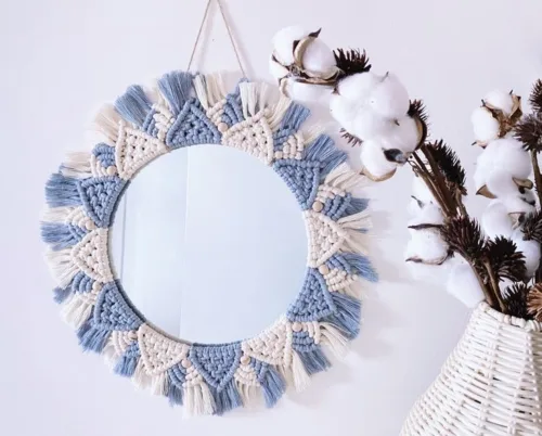 Macrame Hanging Wall Mirror