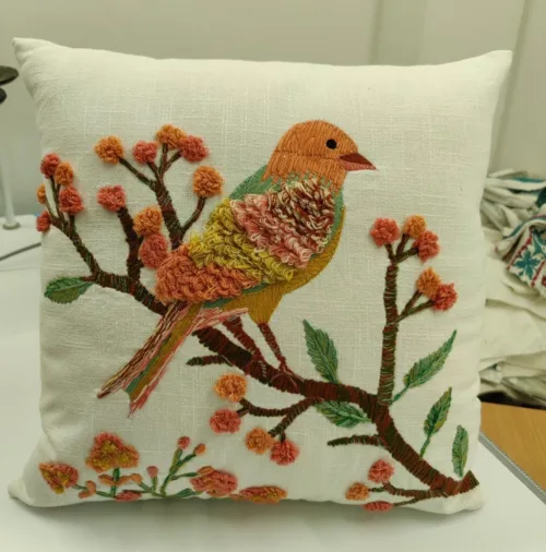 birds printed cushion cover